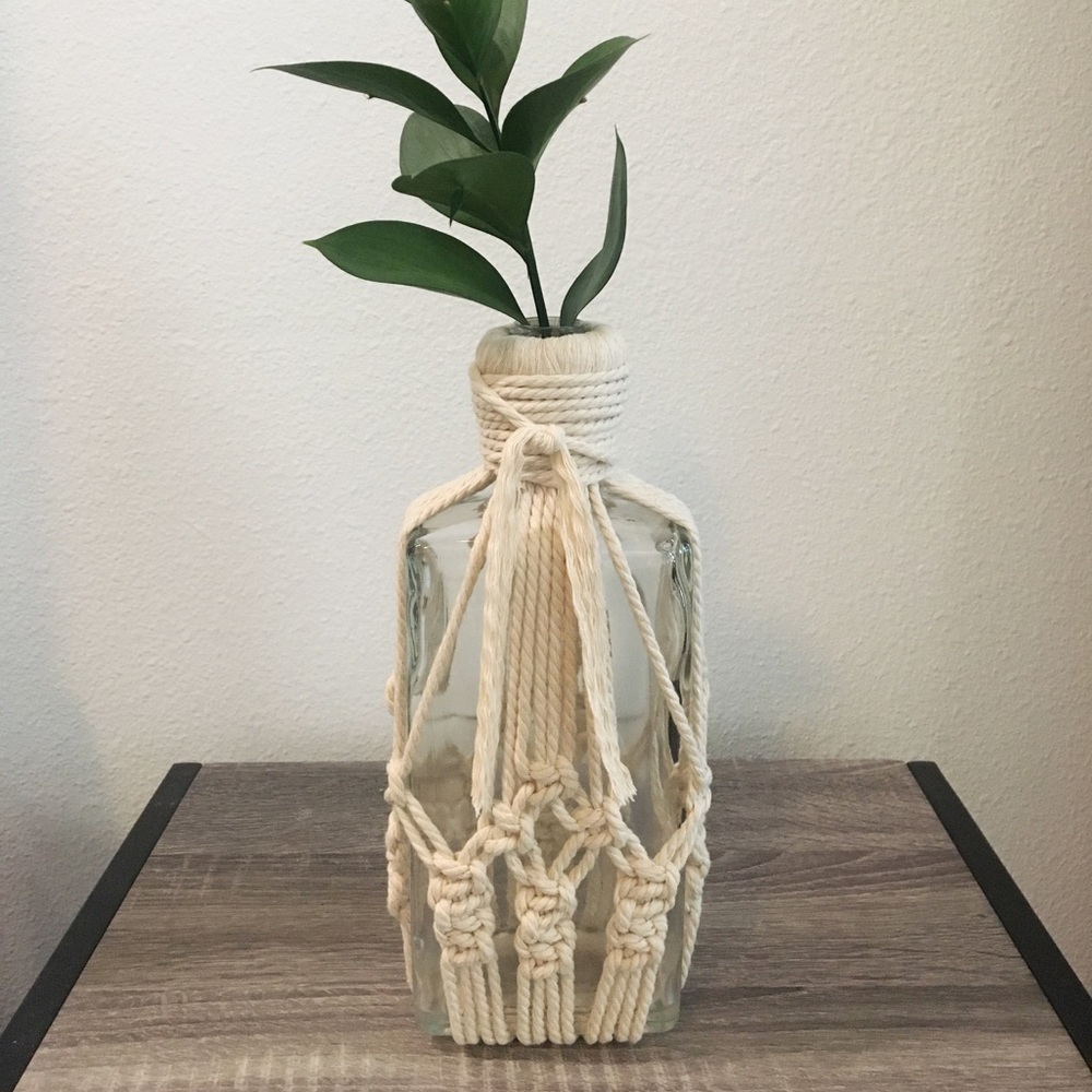 Boho Macrame Glass Vase